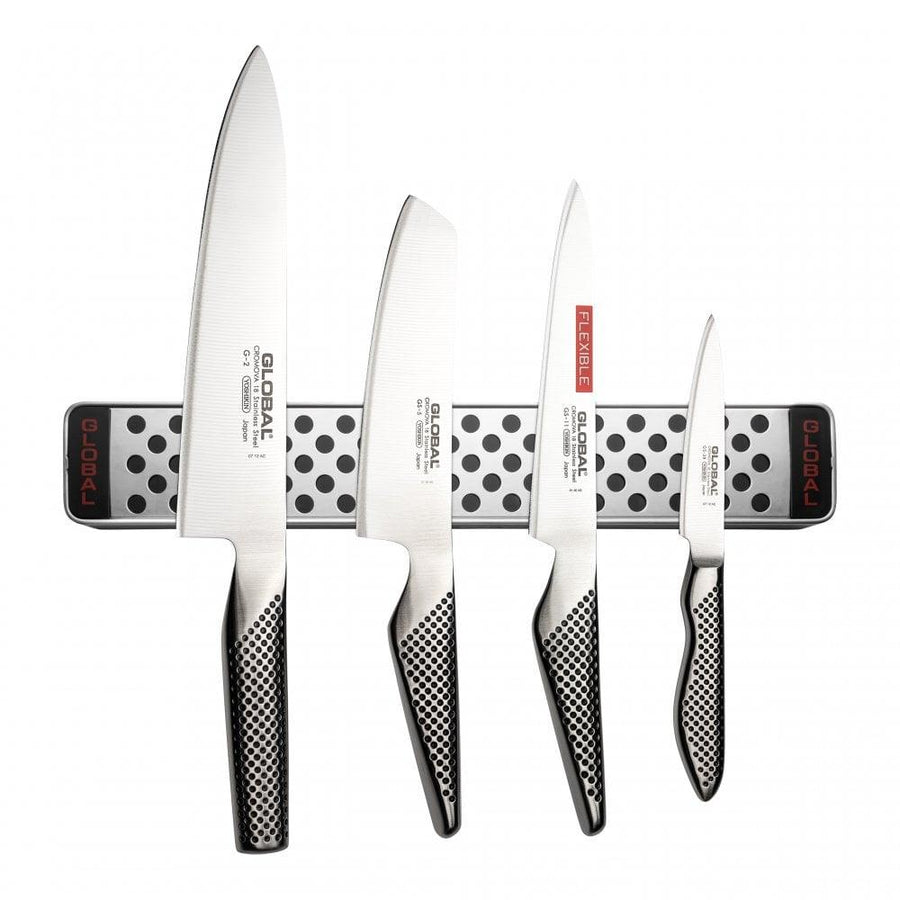 Global 5 Piece Knife Set with Magnetic Rack - G-251138/M30 - Millys Store