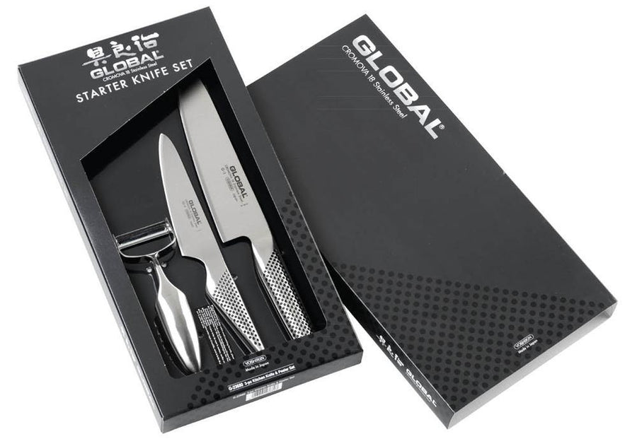 Global Knives 3 Piece Kitchen Knife and Peeler Starter Set G23680 - Millys Store