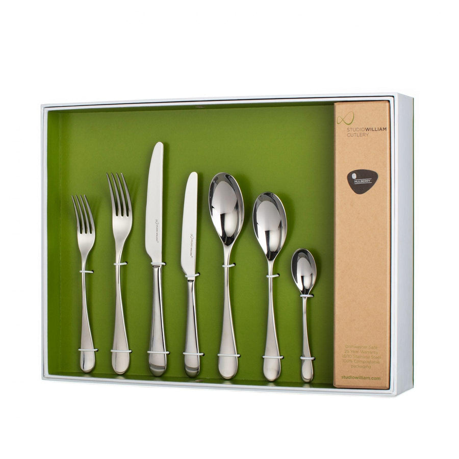 Studio William Olive Satin 42 Piece, 6 Person Cutlery Set - Millys Store