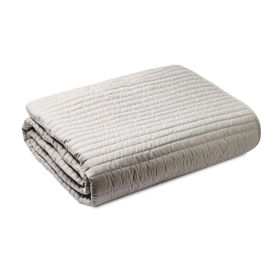 Bianca Silver Quilted Lines Bedspread - Millys Store