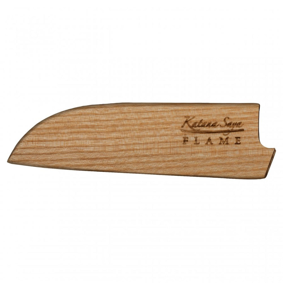 Katana Saya Flame Olive Wood 12cm Santoku Knife