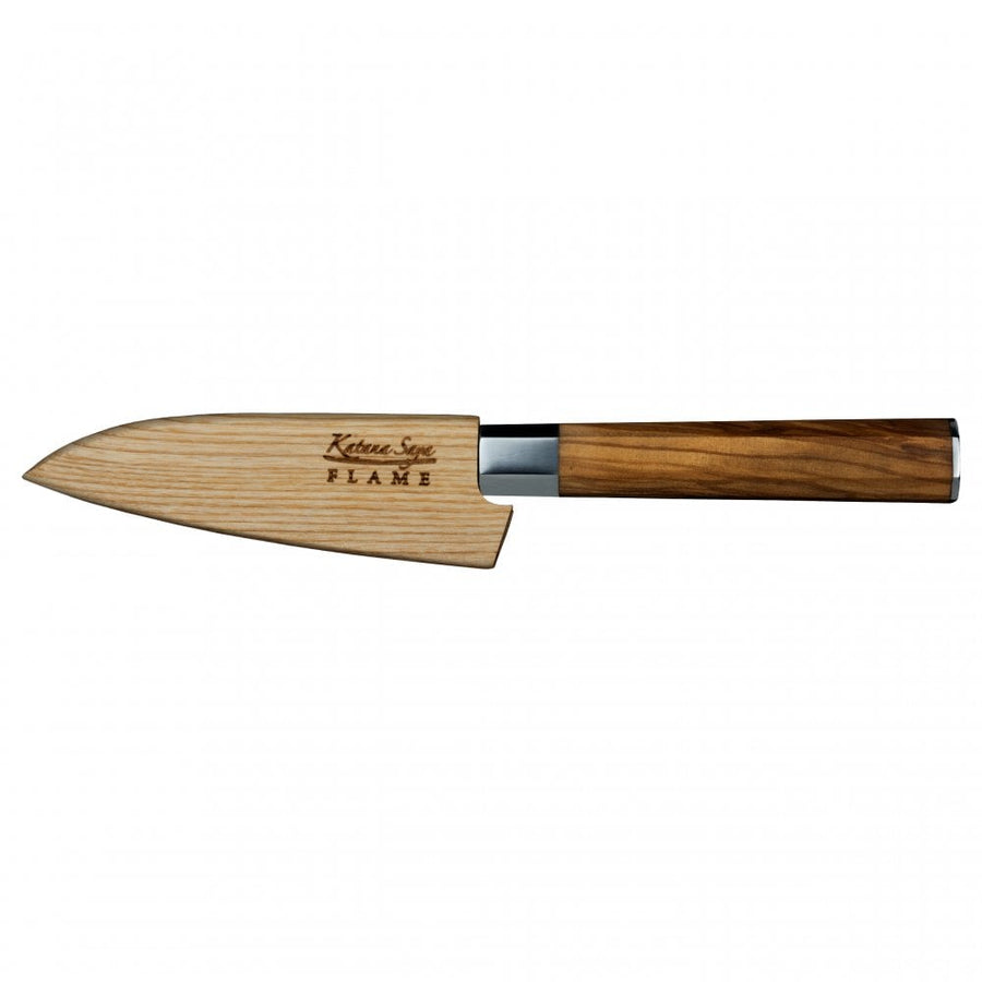 Katana Saya Flame Olive Wood 9cm Paring Knife