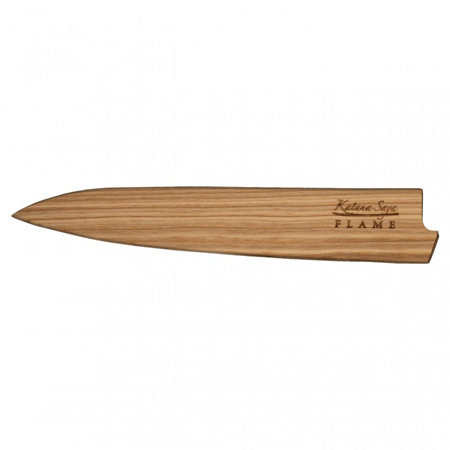 Katana Saya Flame Olive Wood 20cm Carving Knife