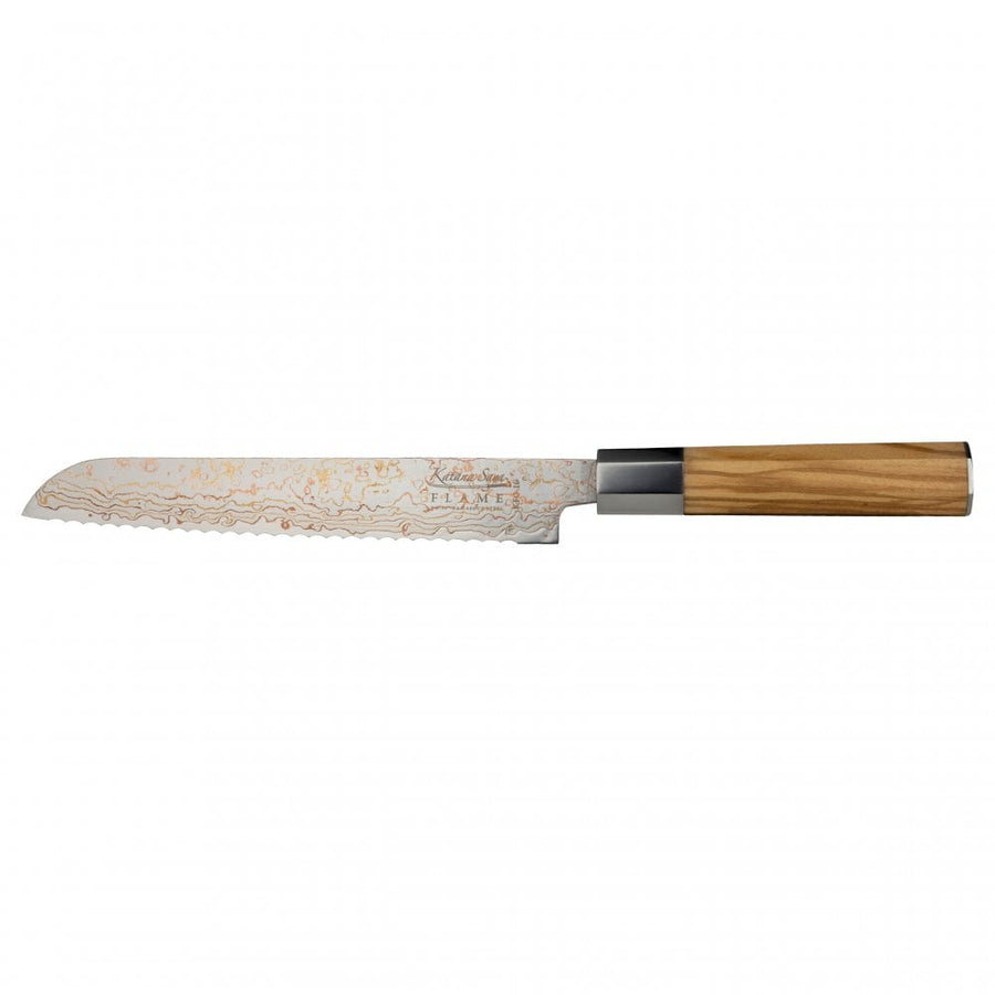 Katana Saya Flame Olive Wood 20cm Bread Knife