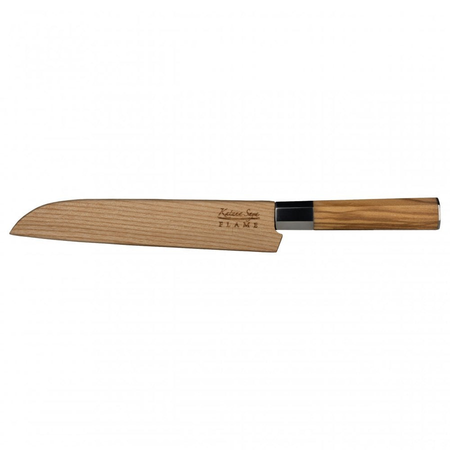 Katana Saya Flame Olive Wood 20cm Bread Knife