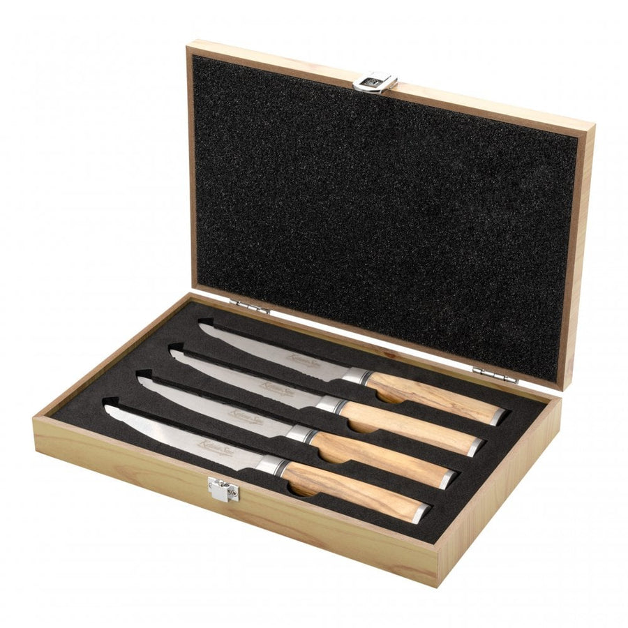 Katana Saya Olivewood 4 Piece Steak Knife Set