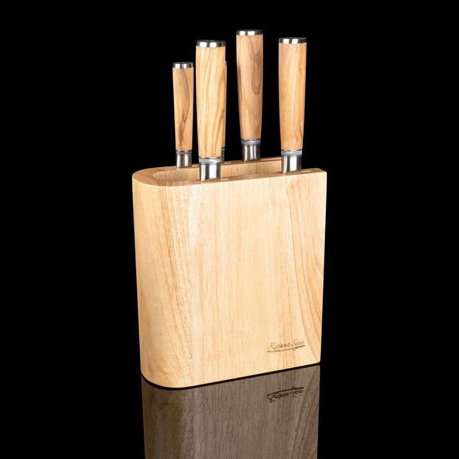 Katana Saya Olivewood 6 Piece Knife Block Set