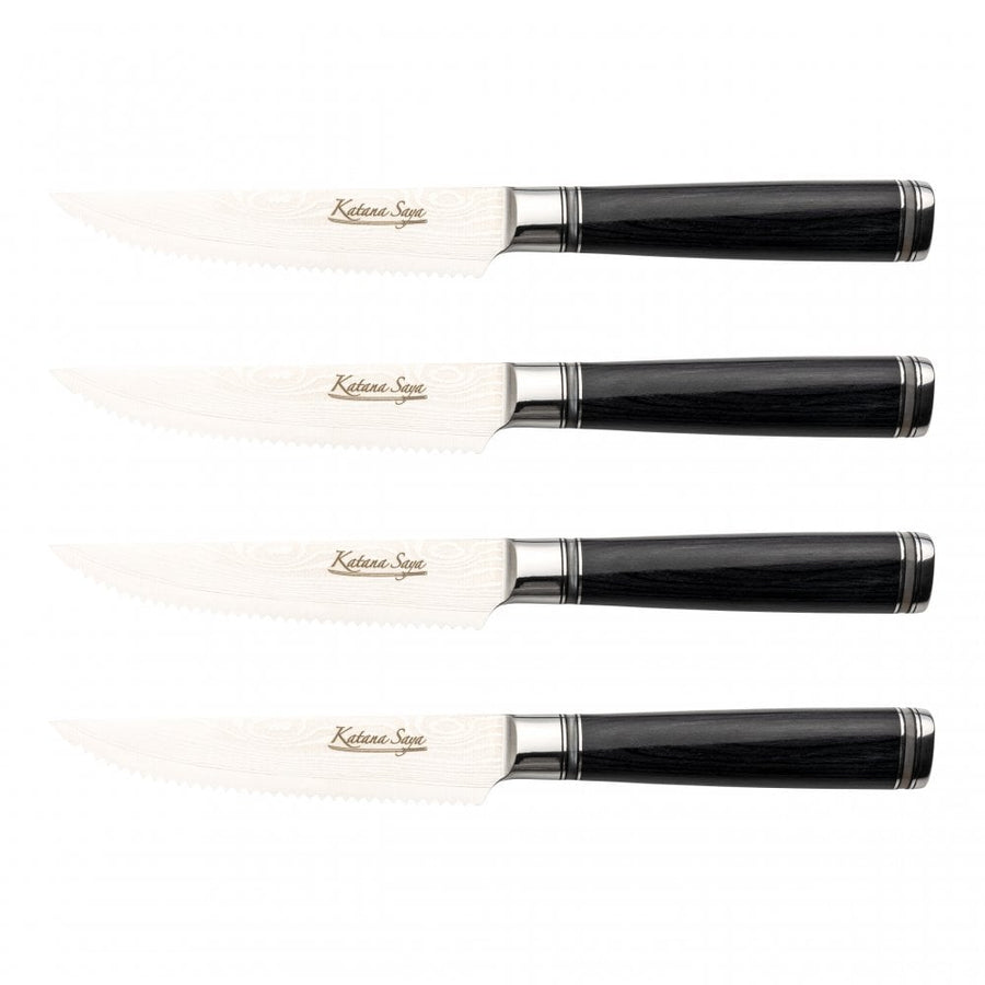 Katana Saya Pakkawood 4 Piece Steak Knife Set