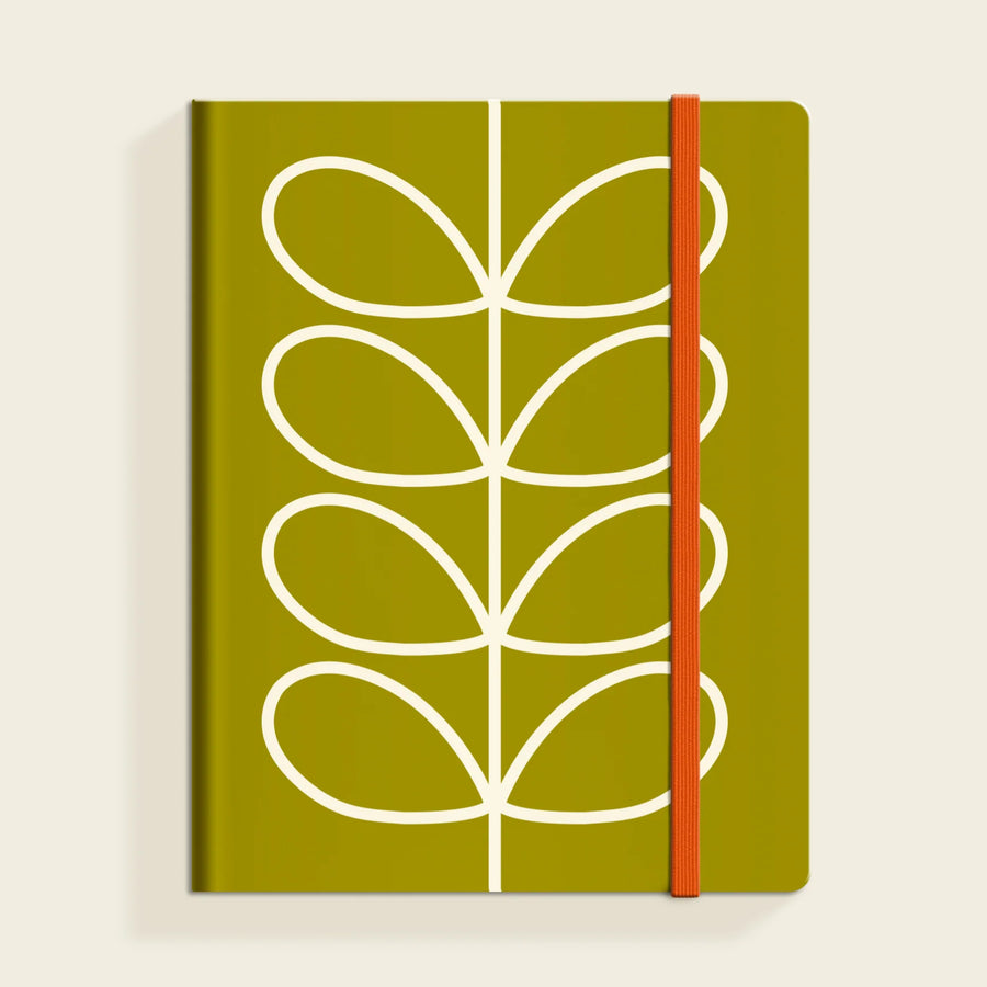 Orla Kiely Linear Stem Olive Medium Notebook