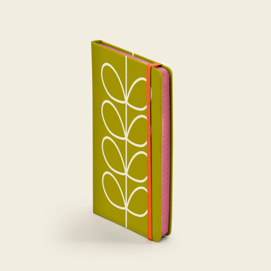 Orla Kiely Linear Stem Olive Small Notebook