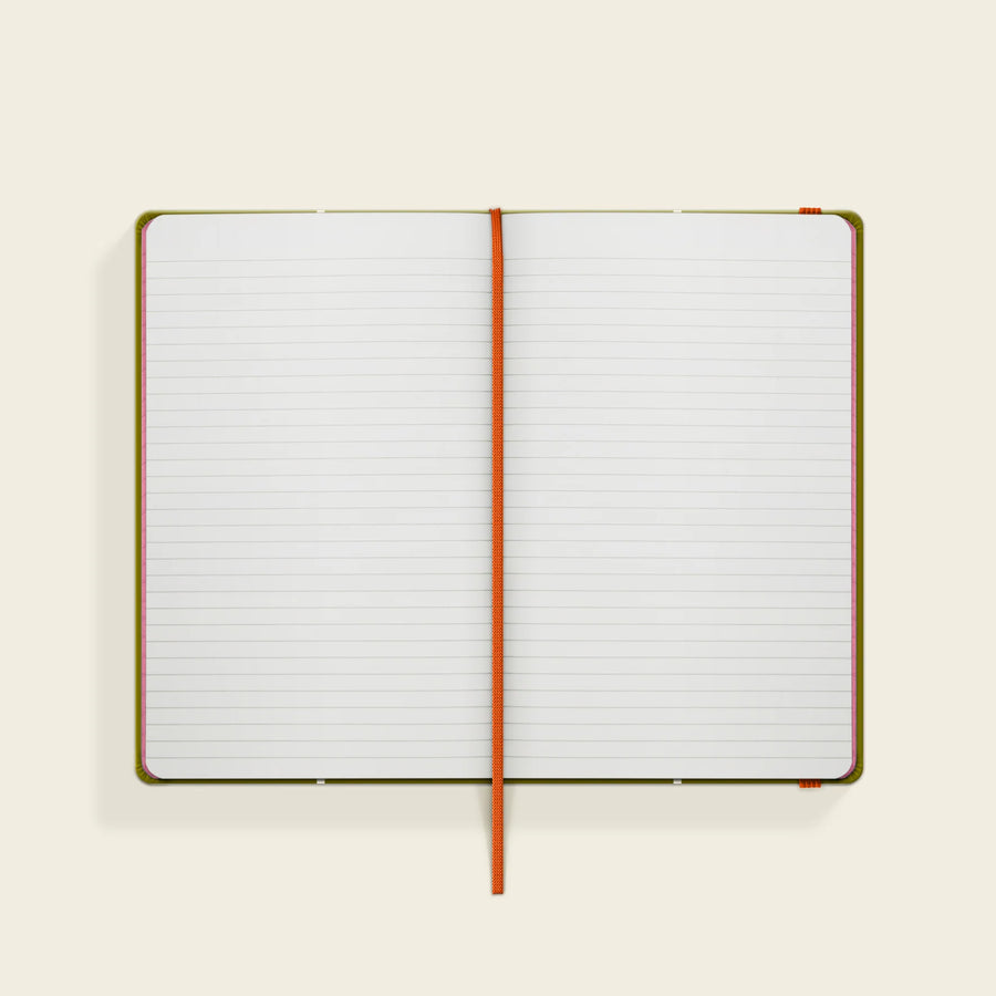 Orla Kiely Linear Stem Olive Small Notebook