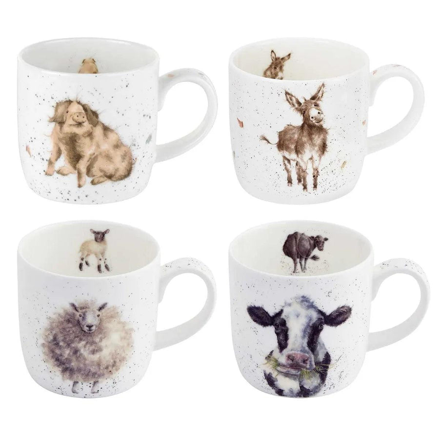 Royal Worcester Wrendale Designs Farm Yard Gift Set of 4 Mugs - Millys Store