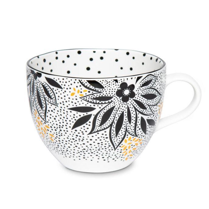 Sara Miller Artisanne Noir Mug, Lotus - Millys Store