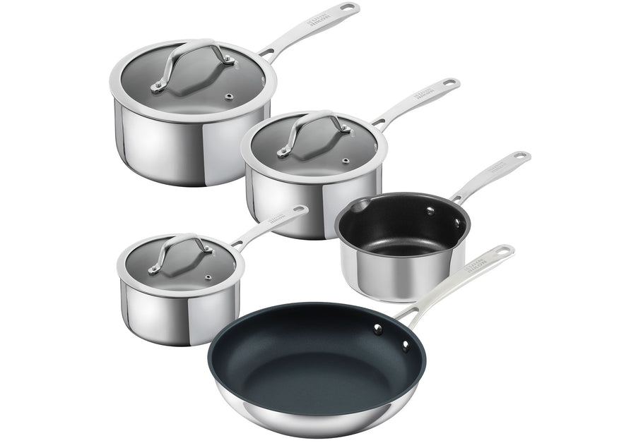 Kuhn Rikon Allround Cookware Set 5 Piece, Saucepans, Frying Pan & Milk Pan