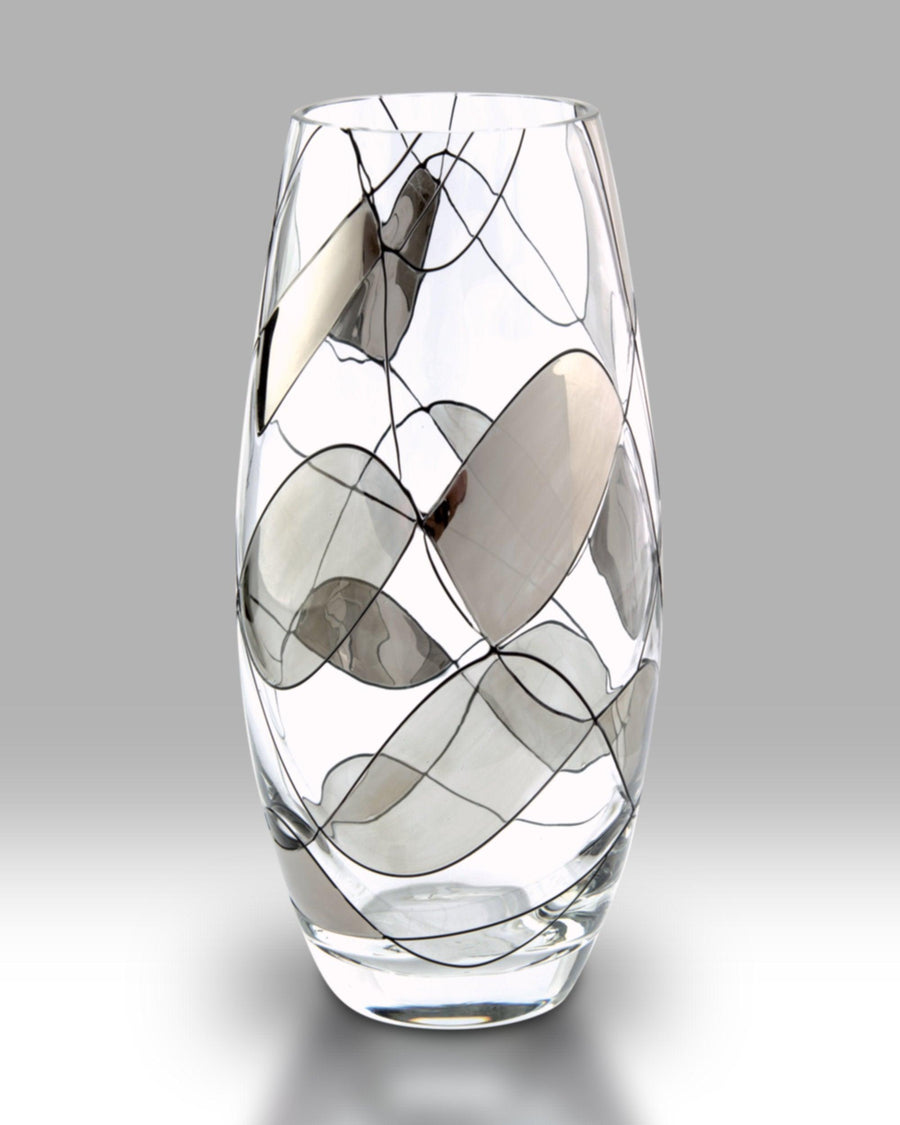 Nobile Glassware Silver Mosaic 22.5cm Classic Vase - Millys Store