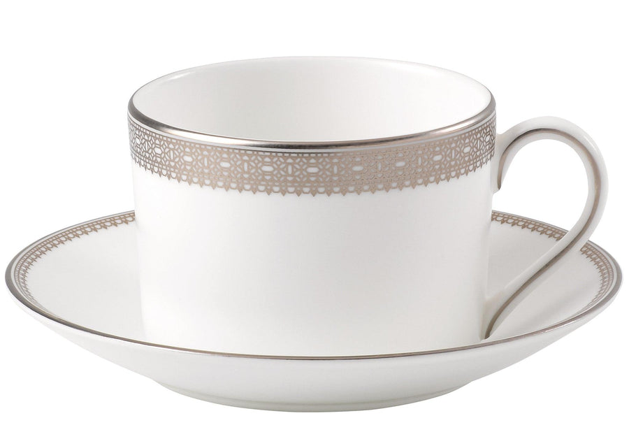 Wedgwood Vera Wang Lace Platinum Teacup and Saucer - Millys Store