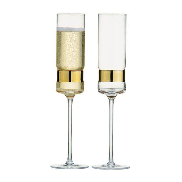 Anton Studio Designs SoHo Champagne Flutes Gold Set of 2 - Millys Store