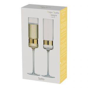 Anton Studio Designs SoHo Champagne Flutes Gold Set of 2 - Millys Store