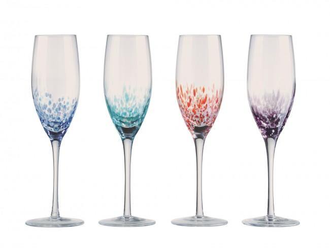 Anton Studio Designs Speckle Champagne Flutes Set of 4 - Millys Store