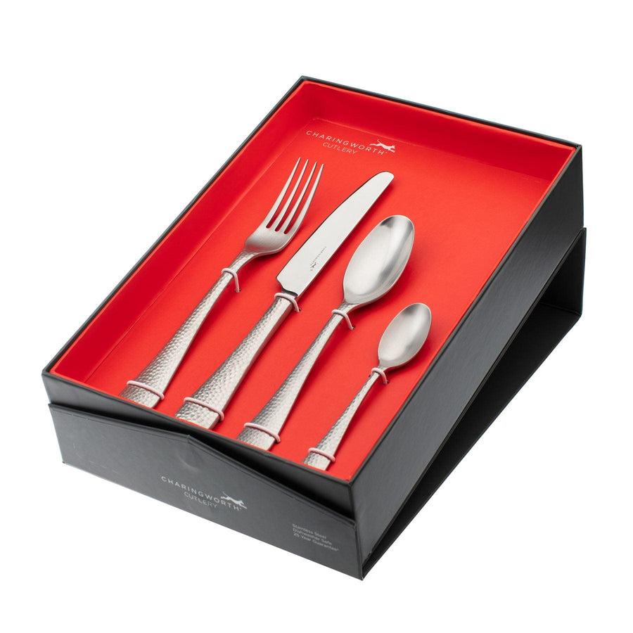 Charingworth Planish Satin 24 Piece Cutlery Set - Millys Store