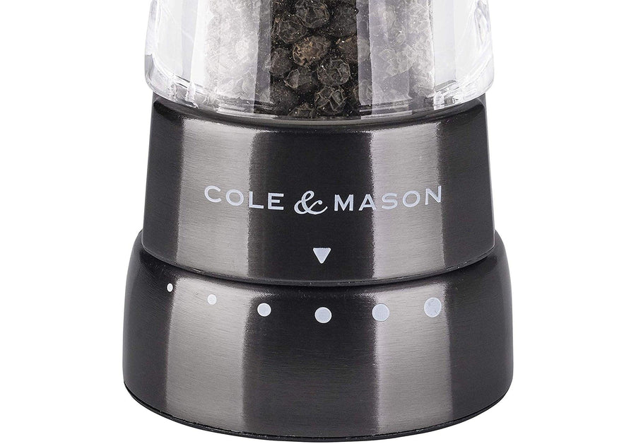 Cole & Mason Gourmet Precision Derwent Gun Metal Salt & Pepper Mill Gift Set, Steel & Acrylic, 19cm - Millys Store