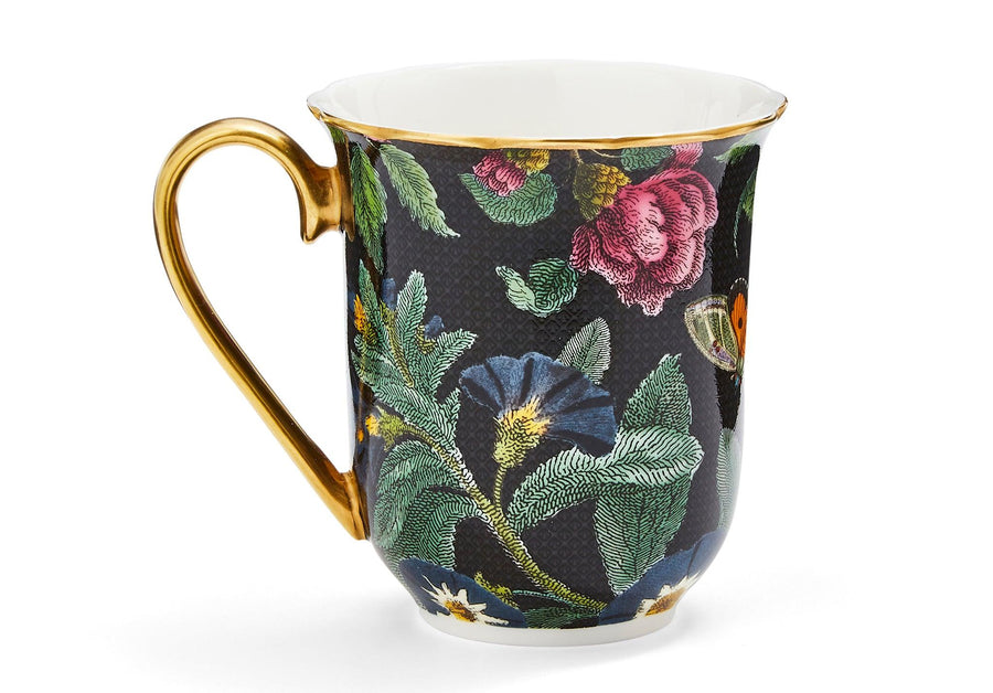 Creatures of Curiosity Black Floral Mug - Millys Store