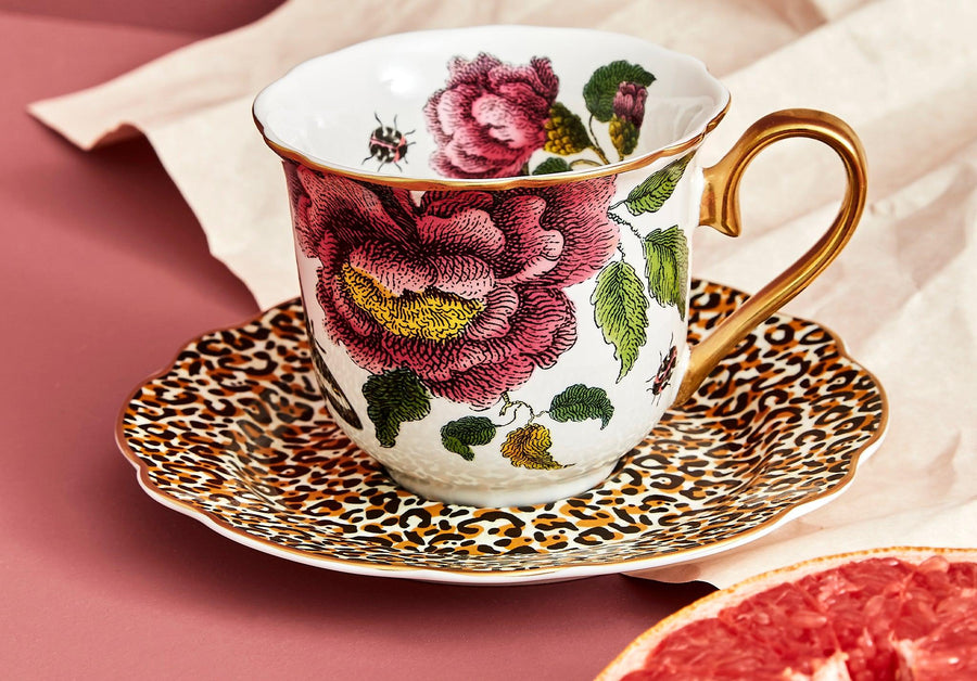 Creatures of Curiosity Leopard Teacup and Saucer - Millys Store