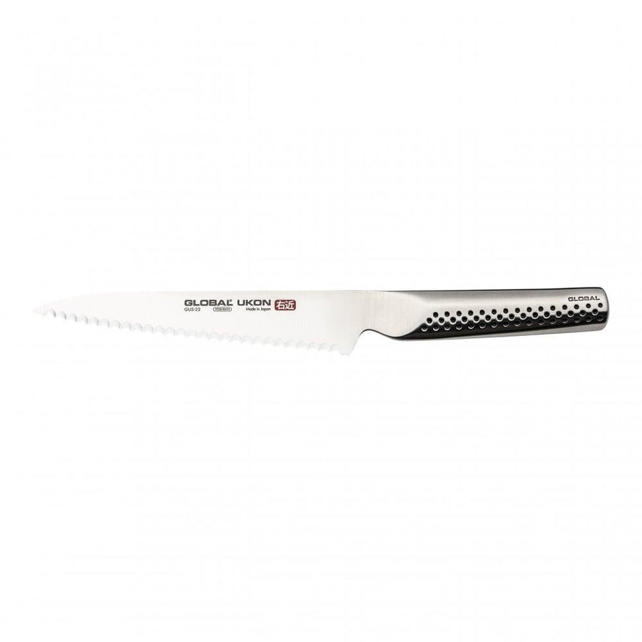 Global Ukon Utility Knife 15cm Serrated Blade GUS-22 - Millys Store