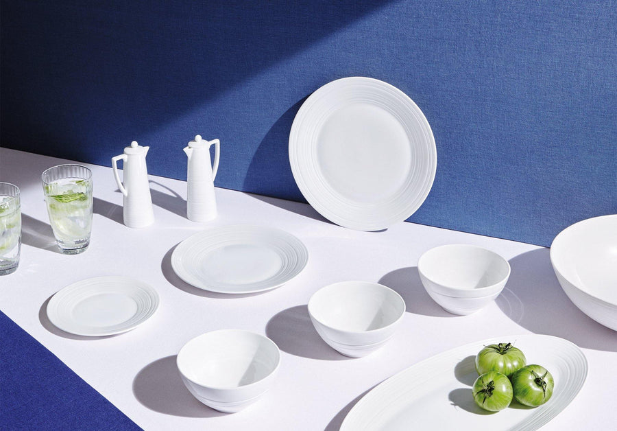 Jasper Conran China White Oval Dish Embossed Strata 39cm - Millys Store