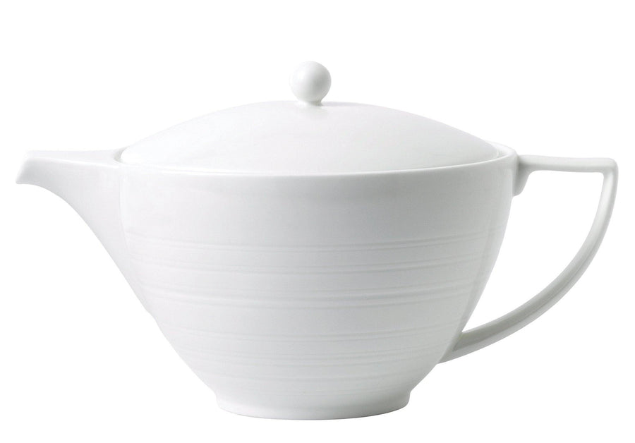 Jasper Conran China White Teapot Embossed Strata 1.2 Ltr - Millys Store