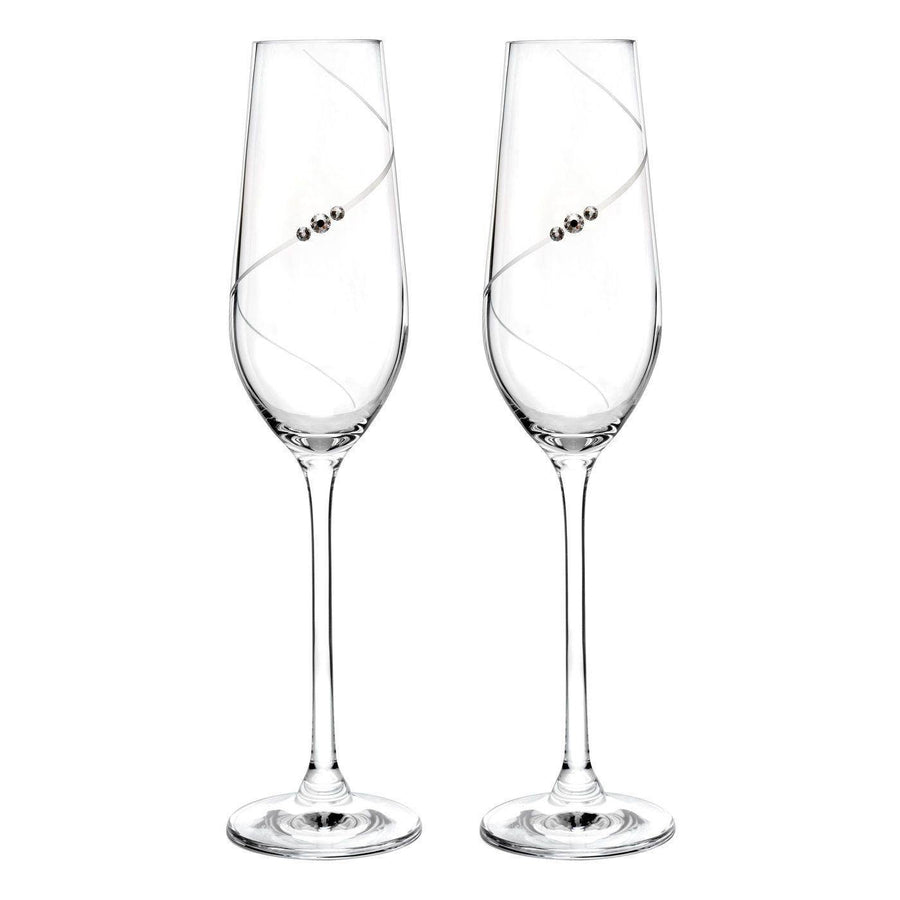 Portmeirion Auris Crystal Champagne Flute Glass Set of 2 - Millys Store