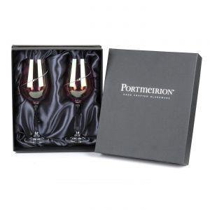 Portmeirion Auris Pink Red Wine Glass Set of 2 - Millys Store