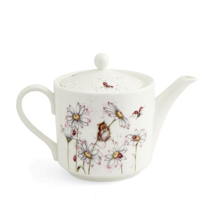 Royal Worcester Wrendale Mouse & Flower Teapot 1.3L / 2 Pints - Millys Store