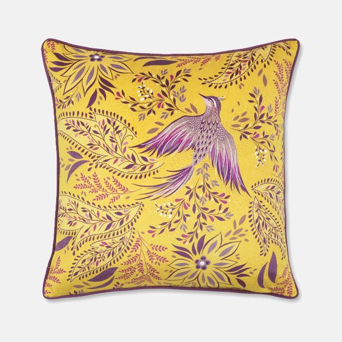 Sara Miller Bird of Paradise Saffron Feather Filled Cushion - Millys Store