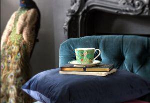 Sara Miller London for Portmeirion Chelsea Collection Tea Cup & Saucer Green - Millys Store
