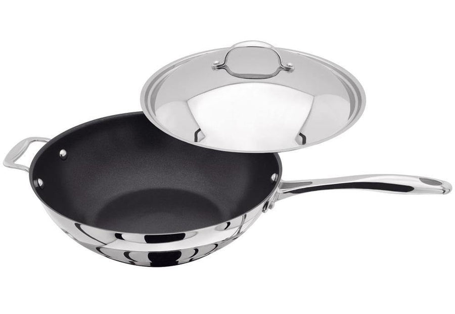 Stellar 7000 Stainless Steel 30cm Non-Stick Wok with Lid - Millys Store