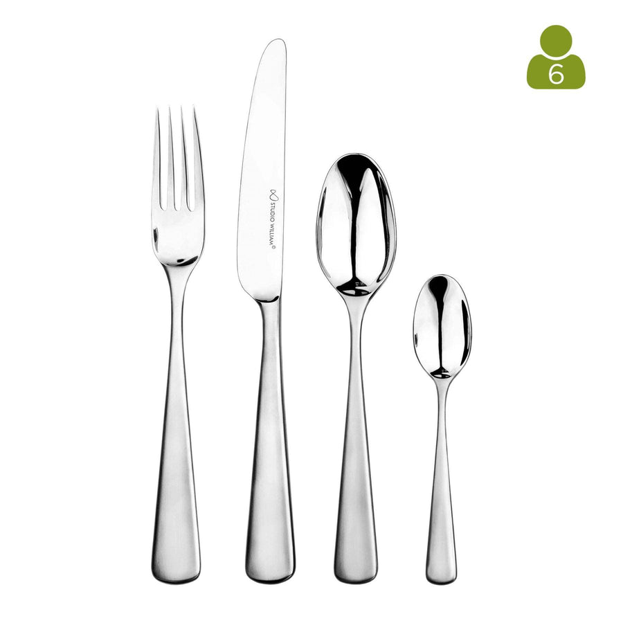 Studio William Mahogany Satin 24 Piece, 6 Person Cutlery Set - Millys Store