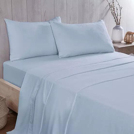 Vantona Easycare 100% Brushed Cotton flannelette fitted Sheets - Blue - Millys Store