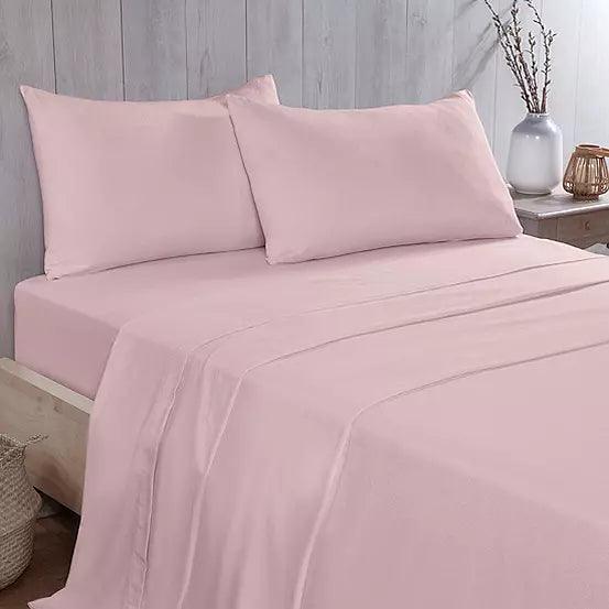 Vantona Easycare 100% Brushed Cotton flannelette fitted Sheets - Pink - Millys Store