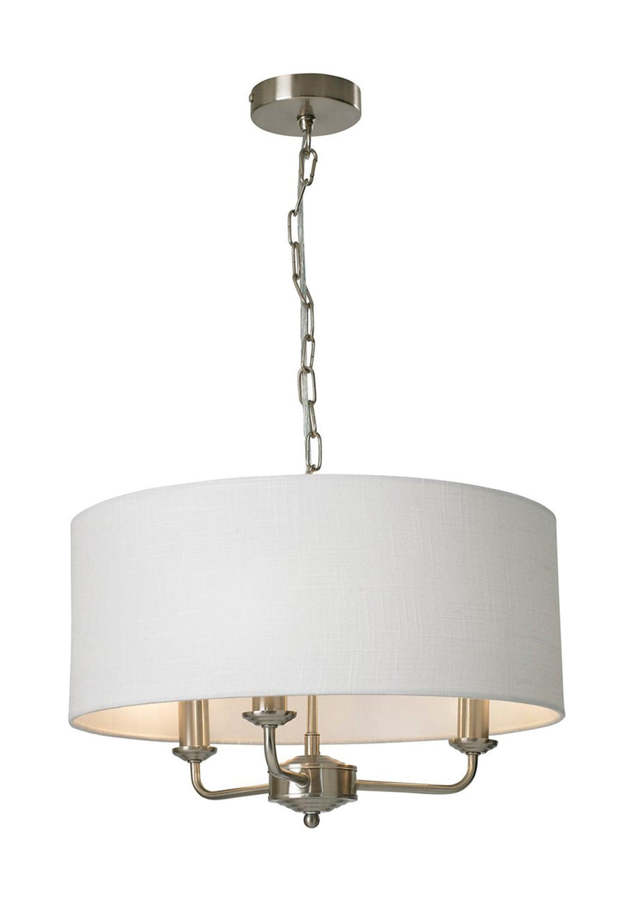 Village At Home Grantham 3 Light Ceiling Fitting Satin Nickel - Millys Store