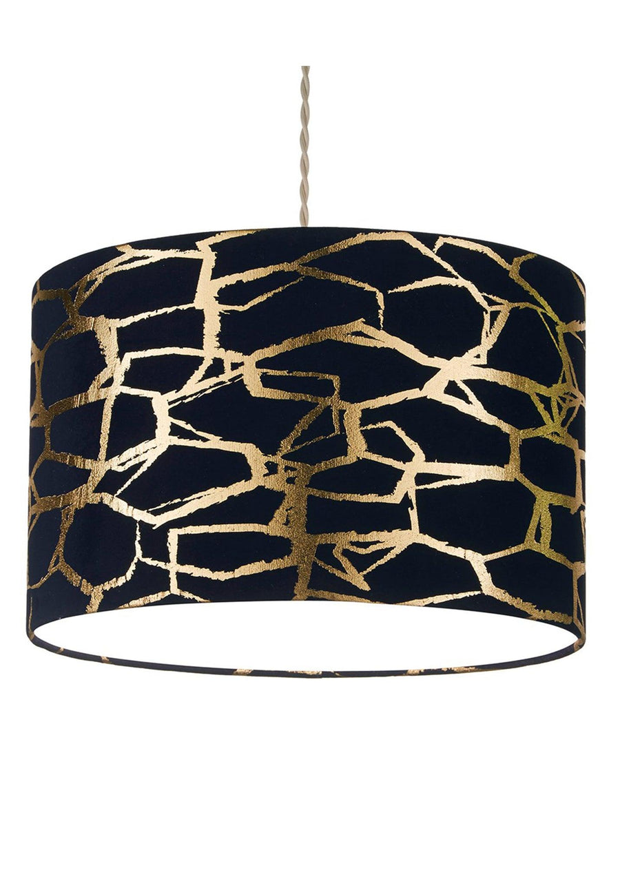 Village At Home Keira Pendant Shade Navy | Gold- Millys Store