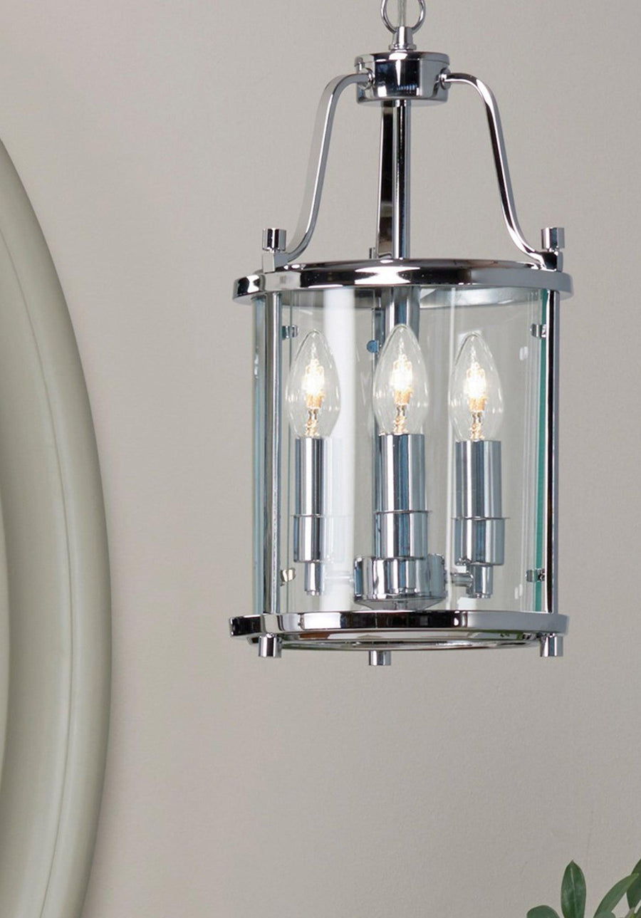 Village At Home Syble Chrome Lantern Ceiling Fitting - Millys Store