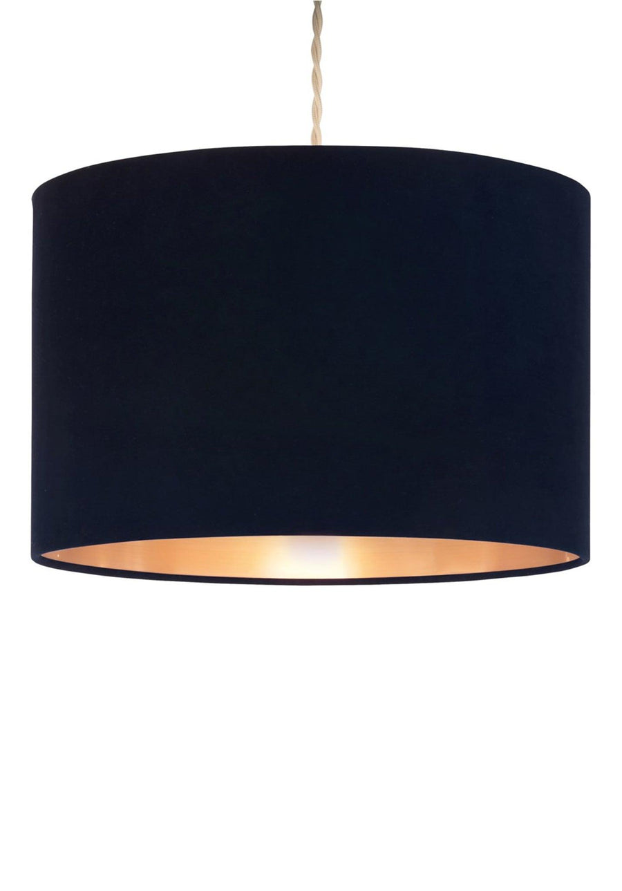 Village At Home Velvie Easy Fit Pendant Shade Navy and Copper