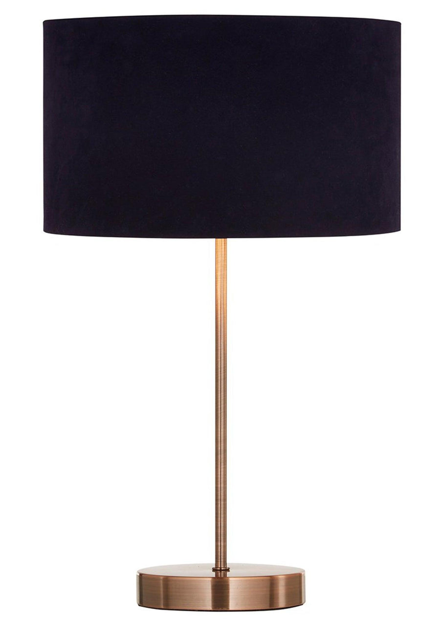 Village At Home Velvie Table Lamp Navy and Copper