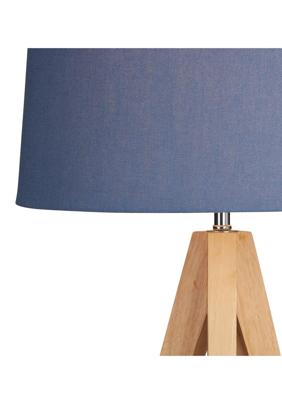 Village At Home Wooden Tripod Table Lamp - Denim Blue- Millys Store