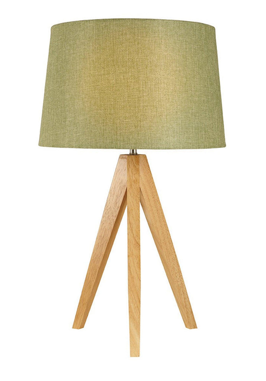 Village At Home Wooden Tripod Table Lamp - Olive Green- Millys Store