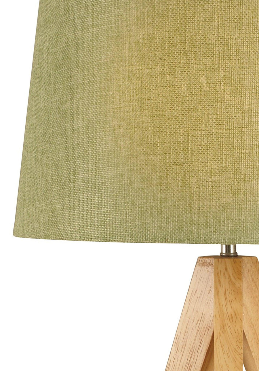 Village At Home Wooden Tripod Lamp Olive Green