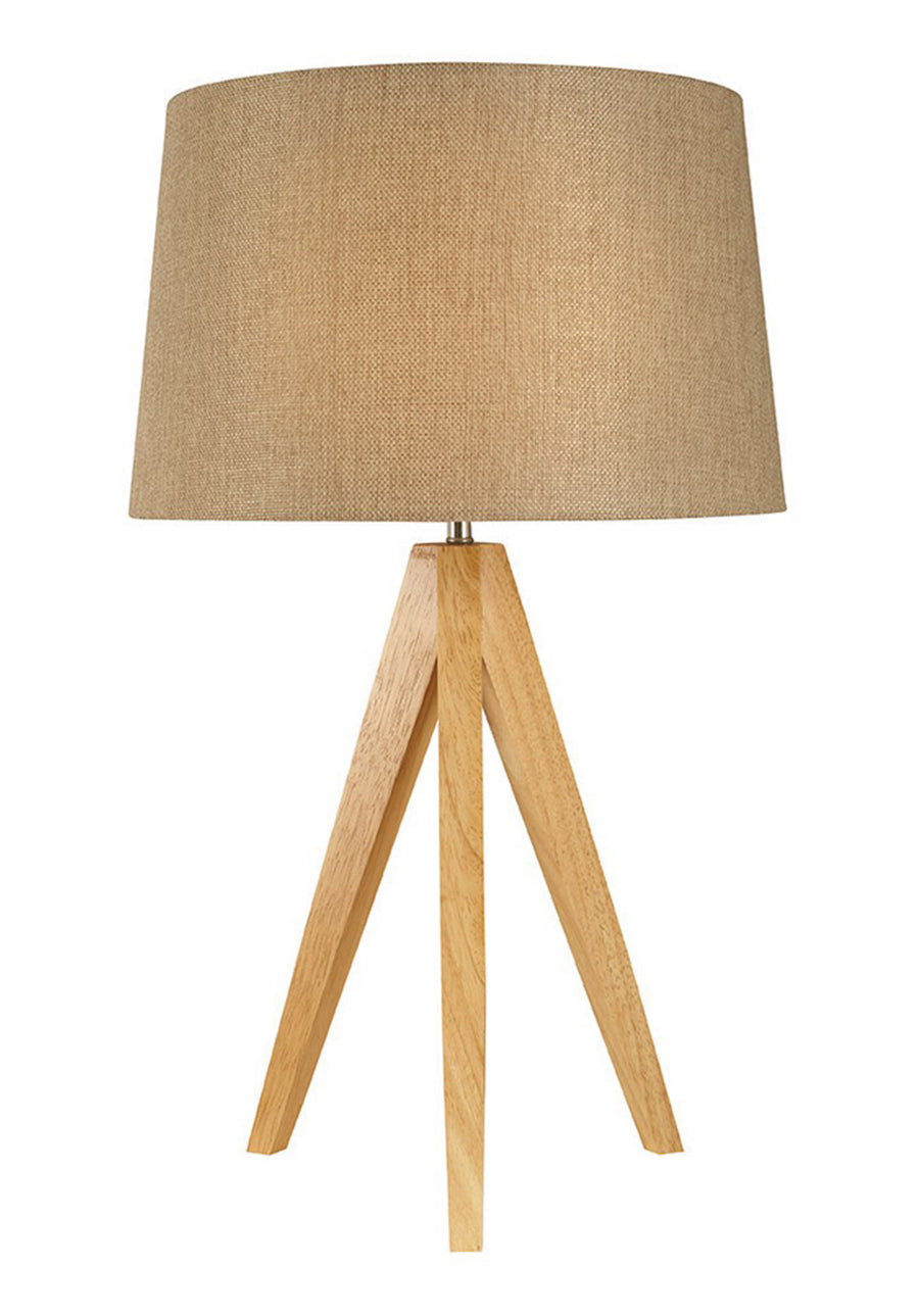 Village At Home Wooden Tripod Table Lamp Taupe