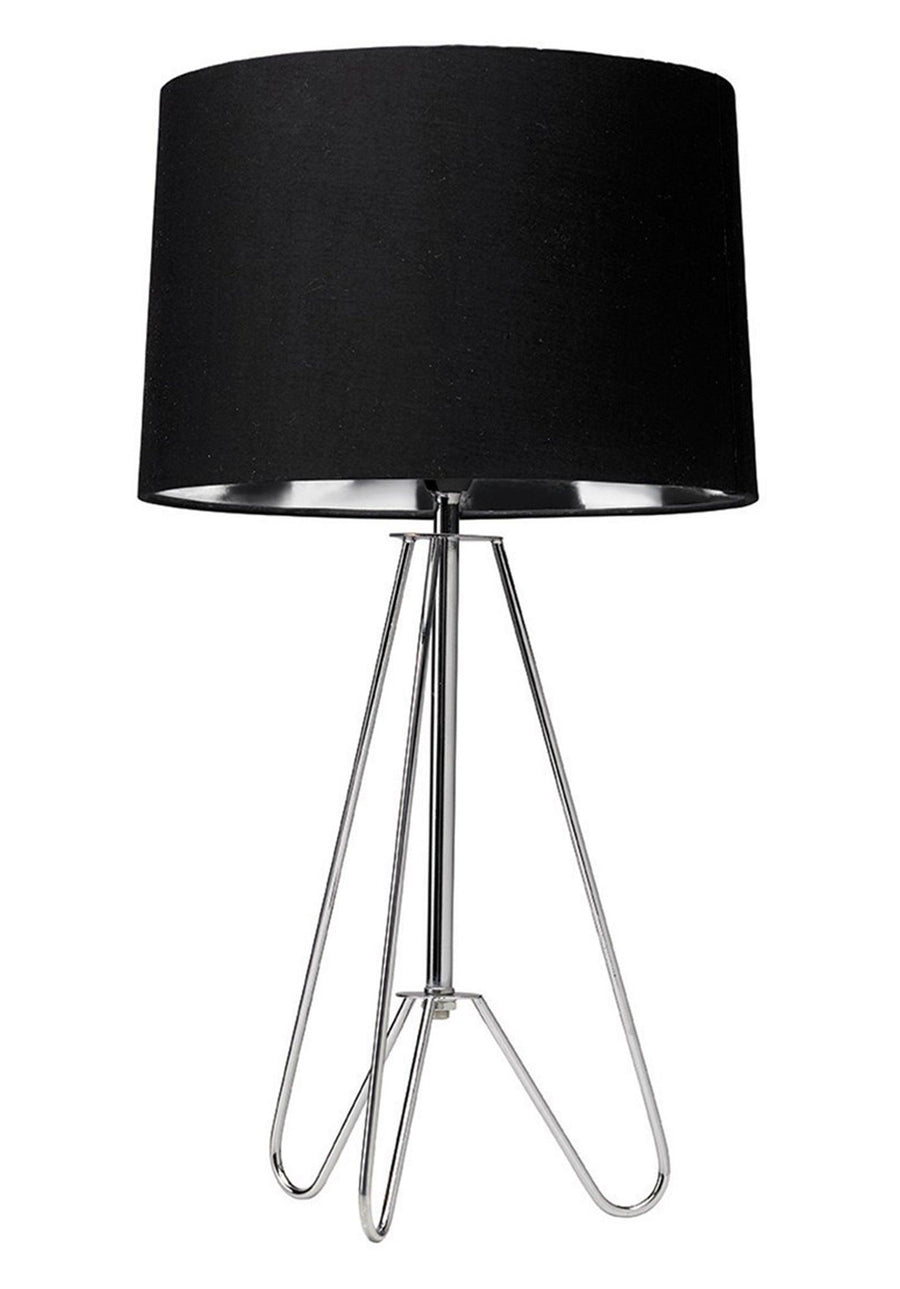 Village At Home Ziggy Table Lamp Chrome with Black Shade - Millys Store