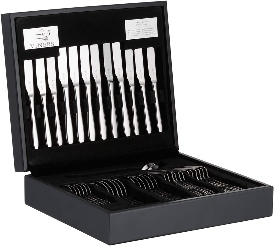 Viners Eden 18/10 44 Piece Wooden Canteen Cutlery Set for 6 People